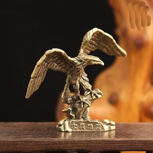 LBRTMED Skulptur Büste handgefertigte Skulpturen Brass Vintage Lucky Eagle Figuren Miniaturen Schreibtisch Ornament Feng Shui Dekoration Handwerk von LBRTMED