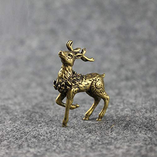 LBRTMED Skulptur Charakterdekoration Kupferhirsch -Ornamente Figuren Lucky Feng Shui Dekoration von LBRTMED