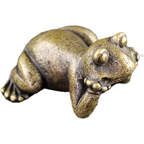 LBRTMED Skulptur Skulpturen Kopf Kupfer Kleiner Frosch Miniaturen Figuren Tierverzierungen Dekor Handwerk von LBRTMED