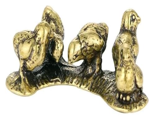 LBRTMED Skulptur handgefertigt Pastorale Landschaft Ornament Bronze Hühnchen -Miniatur -Figuren Studie Schreibtisch Papiergewicht Dekorationen Handwerk von LBRTMED