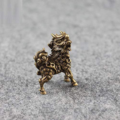 LBRTMED Skulptur handgefertigte Skulpturen Bronze Chinese Biest Qi Lin Desktop Ornamente Kupfertier Lucky Figuren von LBRTMED