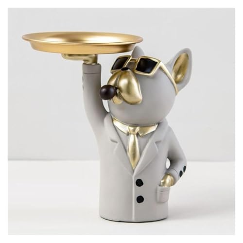 LBRTMED Skulptur handgefertigtes Dekor Tierhund Harz Figur Ornamente Statue Desktop Tablett Dekoration von LBRTMED