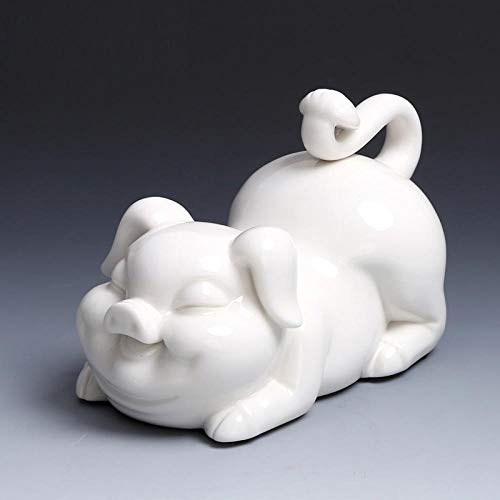 LBRTMED Skulptur handgefertigtes Keramikschweiner -Ornament Tier Figur Dekoration Geschenk (B) von LBRTMED