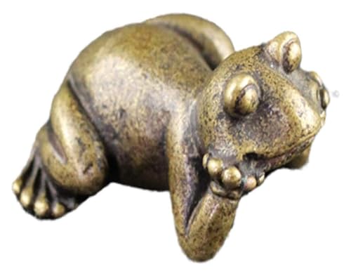 LBRTMED Skulpturkopf Kupfer Kleiner Frosch Miniaturen Figuren Tier Ornamente Dekor Handwerk von LBRTMED