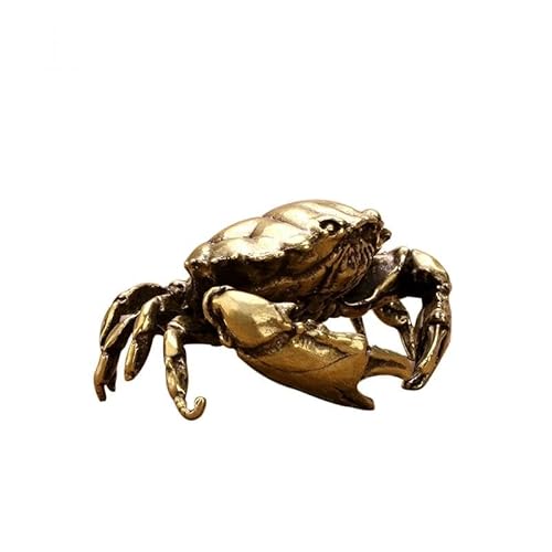 LBRTMED Skulpturkopf Messing Krabbenstatue Einrichten von Schmuck Kupfer Tierminiatur Figuren Desktop Dekoration Zubehör von LBRTMED