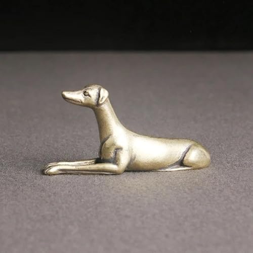 LBRTMED Skulpturkopf Statue Messing Hund Ornamente Vintage Kupfer Tierminiaturen Figuren Dekorationen Geschenke Dekor Handwerk Accessoires von LBRTMED