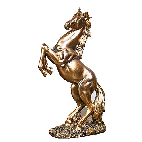 LBRTMED Skulpturstatue Wandländer -Figuren Ornamente Pferde Crafts Dekoration -Gold_18*31,5 cm von LBRTMED