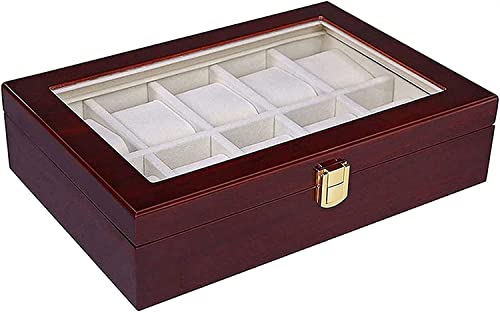 LBRTMED Wachkasten -Display -Hülle Organizer Luxus Uhrenbox 10 Slots Uhrenhalterboxen für Männer Frauen Uhren Organizer Box Uhrenbeobachter Uhrenhalter (Farbe: OneColor) von LBRTMED