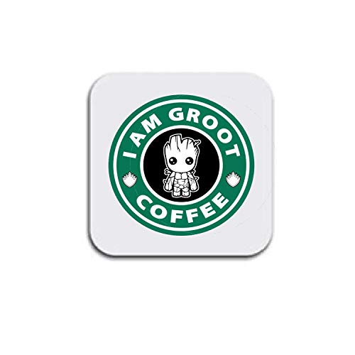 Holzuntersetzer mit der Aufschrift I am Groot Coffee Gardens of The Galaxy von LBS4ALL