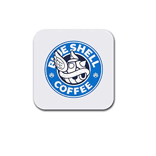 Untersetzer aus Holz, Motiv: Blaue Muschelkaffee Mario, inspiriert von LBS4ALL