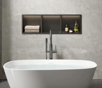LBTBDBN Duschnische aus gebürstetem Nickel, 61 x 30,5 x 10,2 cm, keine Fliese erforderlich, Wandnische für Badezimmer-Aufbewahrung, Edelstahl-Duschregal-Einsatz, Fliesenfertig, gebürstetes Nickel LBTBDBN Duschnische aus gebürstetem Nickel, 61 x 30,5 x 10,2 cm, keine Fliese erforderlich, Wandnische für Badezimmer-Aufbewahrung, Edelstahl-Duschregal-Einsatz, Fliesenfertig, gebürstetes Nickel von LBTBDBN