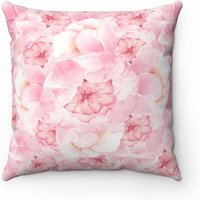 Blumen Akzent Dekokissen 20x20, 18x18 - Rosa Pfingstrose Quadrat Dekorativ von LBVHomeDesigns