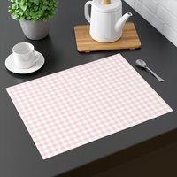 Rosa Tischset - Valentinstag, Ostern, Frühling, Wohndekor Für Küche & Esszimmer Gingham, Buffalo Karo, | 2Er-Set von LBVHomeDesigns