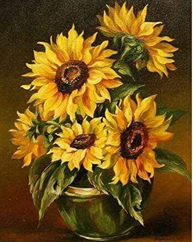 Kreuzstich FüR Erwachsene AnfäNger Kit, Sonnenblume, Stickvorlagen Stickbilder Vorgedruckt Kreuzstich Stickpackung Zum Sticken Starter Set Geschenkdekoration 40 * 50cm von LBWYYJILFIIXPNF