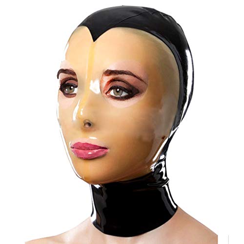 LBYLYH Transparentes Gesicht Latex Gummi Hauben, Unisex Sexy Kapuzenmaske Handgefertigten Reißverschluss Hinten Nach Maß 100% Naturkautschuk SM Fetisch Volle Bondage,Schwarz,XL LBYLYH Transparentes Gesicht Latex Gummi Hauben, Unisex Sexy Kapuzenmaske Handgefertigten Reißverschluss Hinten Nach Maß 100% Naturkautschuk SM Fetisch Volle Bondage,Schwarz,XL von LBYLYH