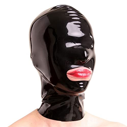 Latex Haube Unisex Bdsm Haube Latex Bondage Mit Zipper Löcher Für Mund Und Nase Latex Gummi Maske Kostüm,Schwarz,XL Latex Haube Unisex Bdsm Haube Latex Bondage Mit Zipper Löcher Für Mund Und Nase Latex Gummi Maske Kostüm,Schwarz,XL von LBYLYH