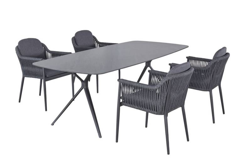 LC Garden Garten-Essgruppe Bari Gartenset III 5tlg. anthrazit Esstisch 180cm + 4 Gartenstühle LC Garden Garten-Essgruppe Bari Gartenset III 5tlg. anthrazit Esstisch 180cm + 4 Gartenstühle von LC Garden