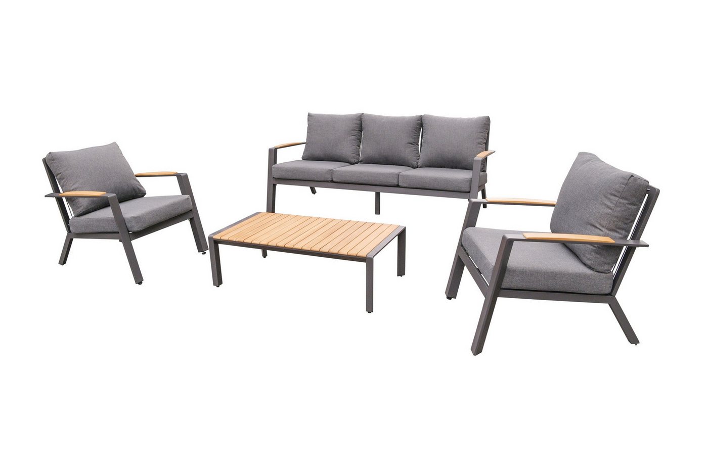 LC Garden Gartenlounge-Set »Lyona« Gartenlounge Set 4tlg. Aluminium Rope Teakholz Lounge Set LC Garden Gartenlounge-Set »Lyona« Gartenlounge Set 4tlg. Aluminium Rope Teakholz Lounge Set von LC Garden