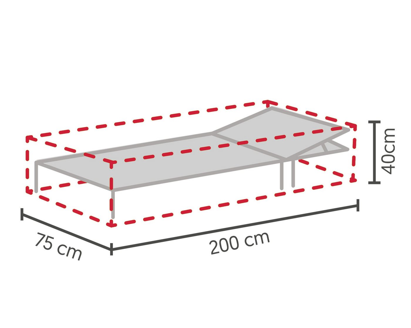 LC Garden Gartenmöbel-Schutzhülle LC Garden Schutzhülle für Liegen grau 200x75x40cm von LC Garden