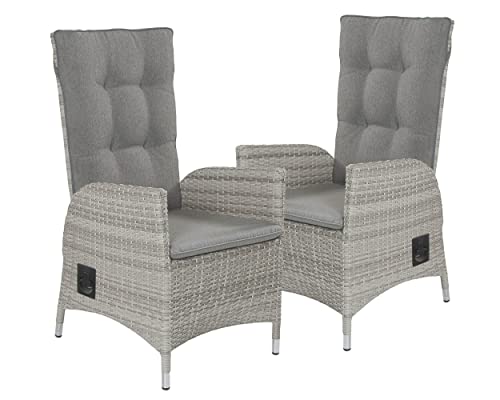 LC Garden Roma 2er Set Positionsstuhl Gartenstuhl Natur Polyrattan inkl. Auflage von LC Garden