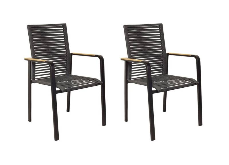 LC Garden Stapelstuhl LC Garden »Toronto« Stapelstuhl Rope schwarz Rope-Geflecht stapelbar (2 St) von LC Garden