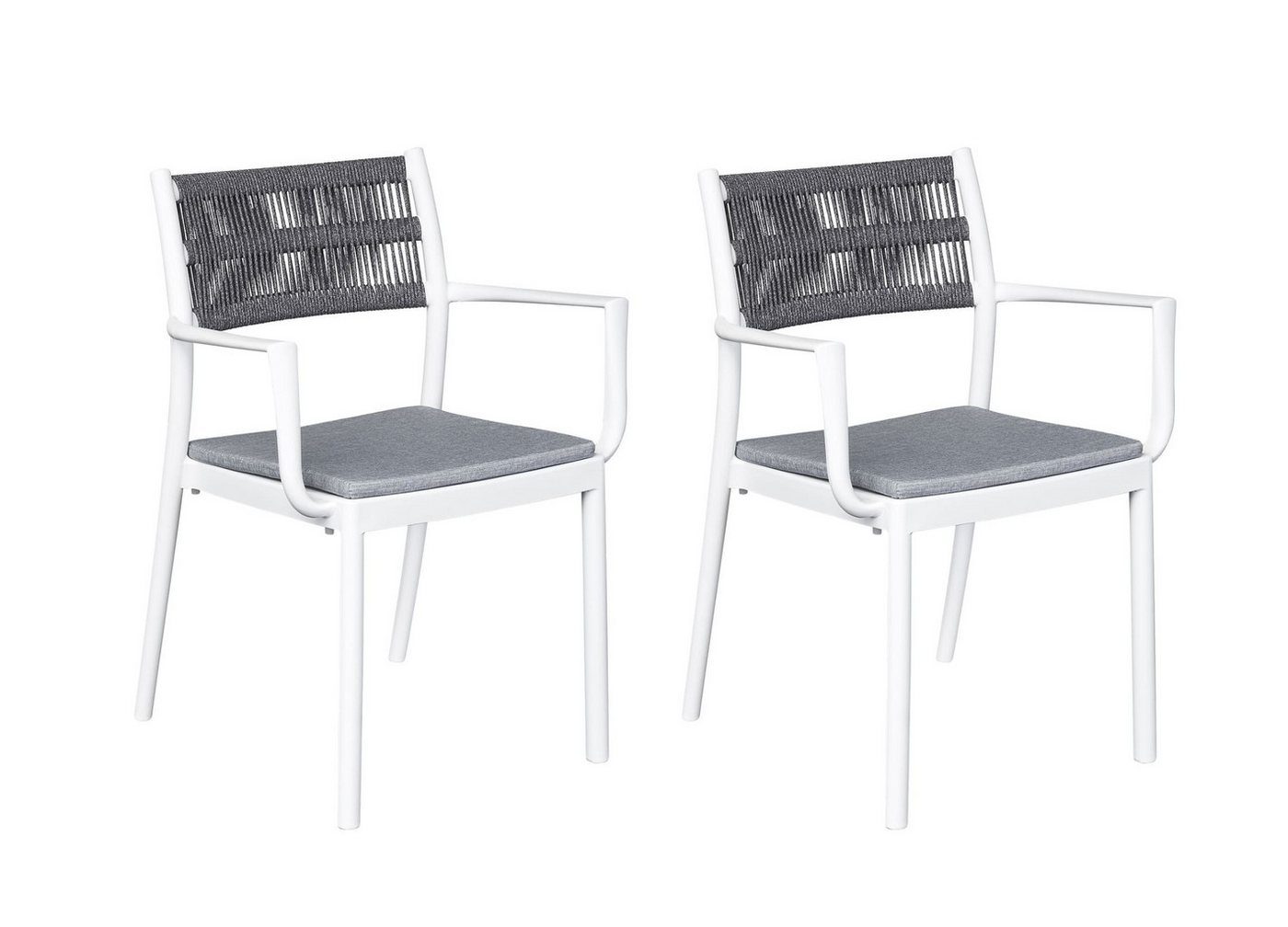 LC Garden Stapelstuhl Vona 2er Set Stapelstuhl 52,5x60x80cm weiß/anthrazit Gartenstuhl LC Garden Stapelstuhl Vona 2er Set Stapelstuhl 52,5x60x80cm weiß/anthrazit Gartenstuhl von LC Garden