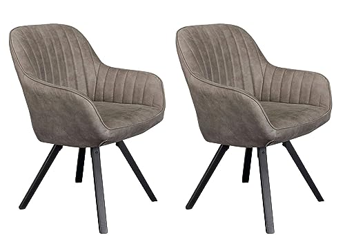 LC Home 2er Set Esszimerstühle Drehstuhl »Trevina« Braun Samt Polsterstuhl Microfaser Esszimmerstuhl (2er Set, Brown) von LC Home