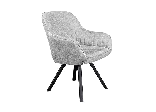 LC Home Drehstuhl »Trevina« Webstoff Grau Polsterstuhl Esszimmersessel Esszimmerstühle Auto-Return-Funktion Stuhl drehbar Esszimmer Sessel von LC Home