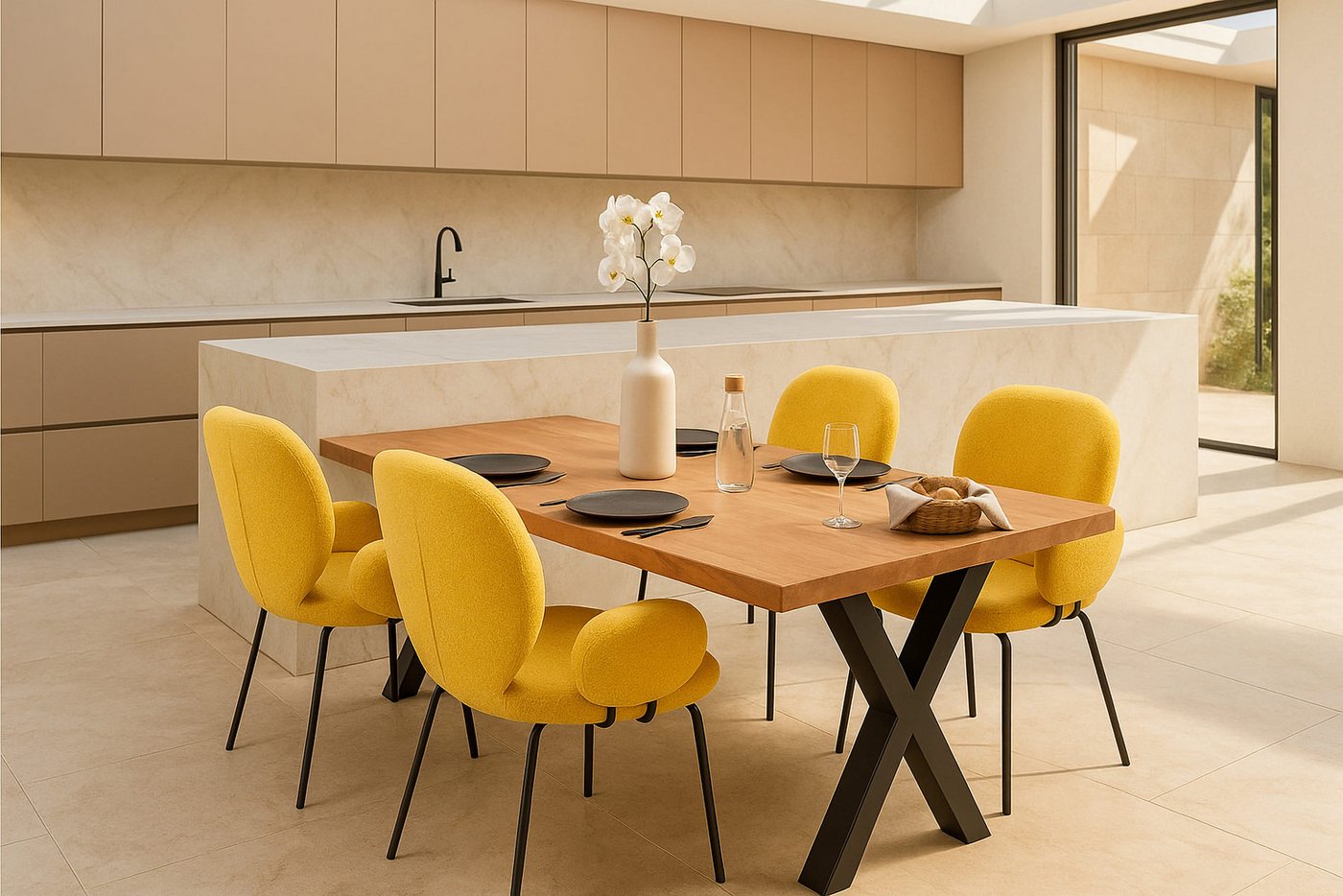 LC Home Essgruppe LC Home Essgruppe Lille Esstisch Wildeiche Esszimmerstühle Teddystoff LC Home Essgruppe LC Home Essgruppe Lille Esstisch Wildeiche Esszimmerstühle Teddystoff von LC Home