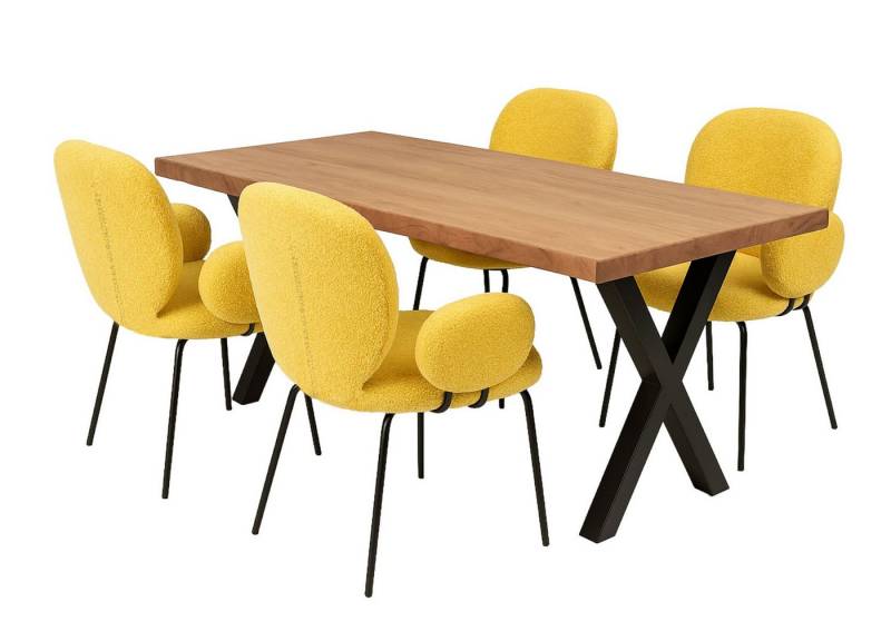 LC Home Essgruppe LC Home Essgruppe Lille Esstisch Wildeiche Esszimmerstühle Teddystoff LC Home Essgruppe LC Home Essgruppe Lille Esstisch Wildeiche Esszimmerstühle Teddystoff von LC Home