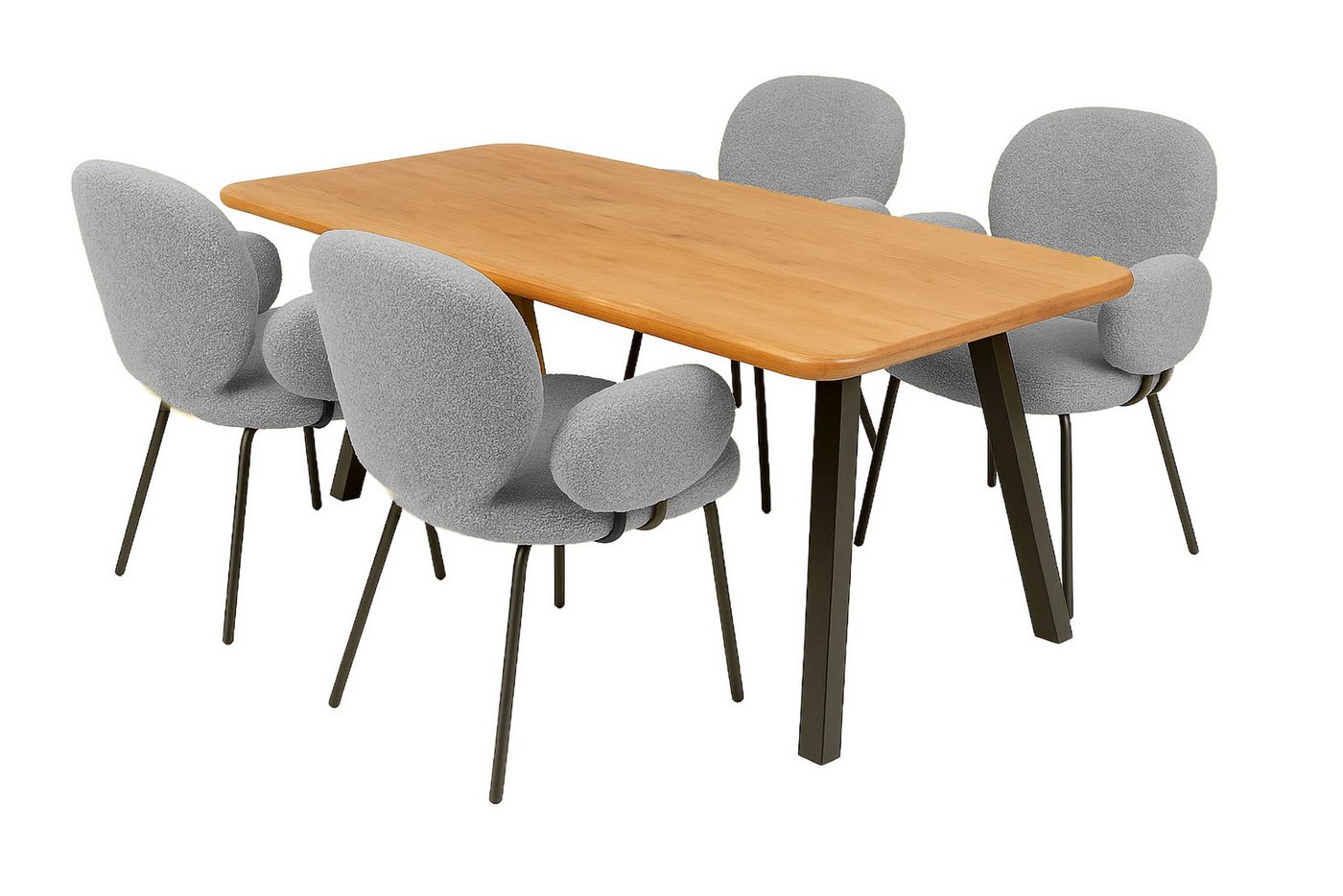 LC Home Essgruppe LC Home Lille Anthrazit 5tlg Esstisch 220x100 Stern-Fuß LC Home Essgruppe LC Home Lille Anthrazit 5tlg Esstisch 220x100 Stern-Fuß von LC Home