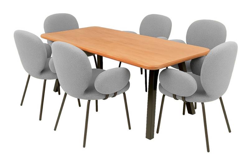 LC Home Essgruppe LC Home Lille Anthrazit 5tlg Esstisch 220x100 Stern-Fuß LC Home Essgruppe LC Home Lille Anthrazit 5tlg Esstisch 220x100 Stern-Fuß von LC Home