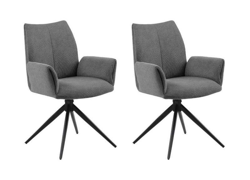 LC Home Esszimmerstuhl LC Home Drehstuhl Esszimmerstuhl Monti Webstoff anthrazit Polsterstuhl (2er Set) von LC Home