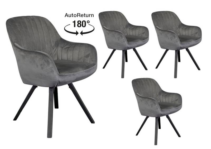 LC Home Esszimmerstuhl »Trevina« Drehstuhl Samt Stuhl 180° AutoReturn Küchenstuhl von LC Home