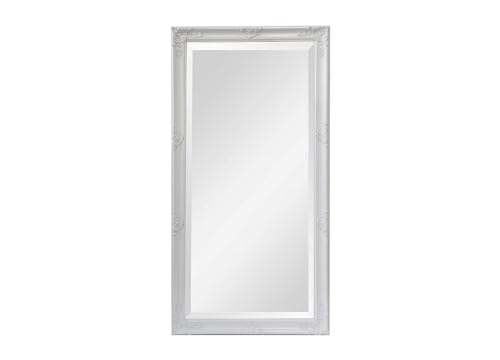 LC Home Wandspiegel Barock weiß ca. 200 x 100 cm Antik-Stil m. Facettenschliff XL Ganzkörperspiegel, Gaderobespiegel, Flurspiegel, Spiegel klassisch von LC Home