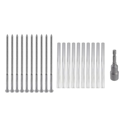 LC LICTOP 17,8 cm Dachrinnenschrauben, mit 13 cm Edelstahlhülse, Reparatur-Set für 12,7 cm Dachentwässerungskanäle, Nägel und Spikes, Befestigungs-Hardware-Kit für Regenrinnen, 10 Stück von LC LICTOP