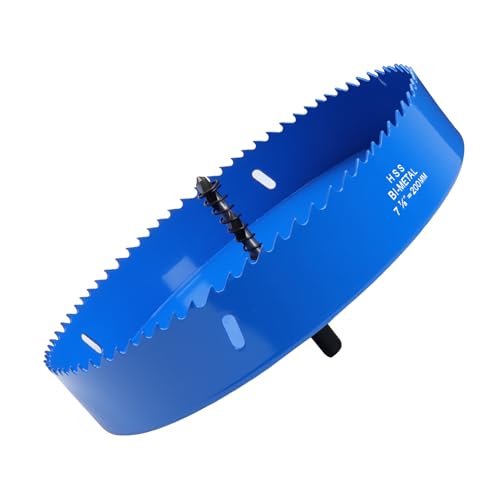 LC LICTOP 7,9 Zoll Lochsäge, Bi-Metall Cornhole Cutter, Heavy Duty HSS Blade Drill Bit für Deckenleuchte, Holz, Weichblech, Kunststoffplatte, Trockenbau und Faserplatten, mit positiven Rechenzähnen von LC LICTOP