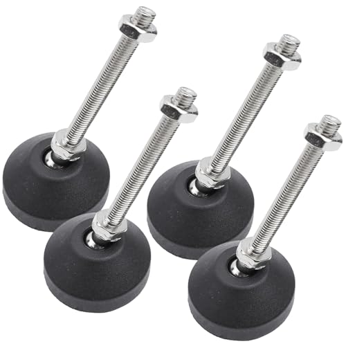 LC LICTOP M12 x 100 mm Nivellierfüße, 12 cm Höhe und 400 kg Kapazität, robuste, verstellbare drehbare Möbelgleiter, Gewinde-Gummifüße, Nivellierer für Tisch, Regale, Werkbank, Schrank, Maschine, 4 von LC LICTOP