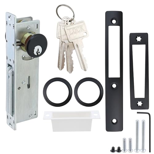 LC LICTOP Storefront Türschloss, kommerzielles Einsteckschloss, Dornmaß 81,3 cm oder 3,8 cm, Doppel-Messingzylinder-Riegel mit Messingschlüsseln für Schiebetüren, Aluminium-Ladentüren, Schwarz LC LICTOP Storefront Türschloss, kommerzielles Einsteckschloss, Dornmaß 81,3 cm oder 3,8 cm, Doppel-Messingzylinder-Riegel mit Messingschlüsseln für Schiebetüren, Aluminium-Ladentüren, Schwarz von LC LICTOP
