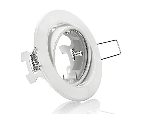10x Metall Einbaustrahler weiß Rund mit GU10 Fassung ideal für LED von LC-Light