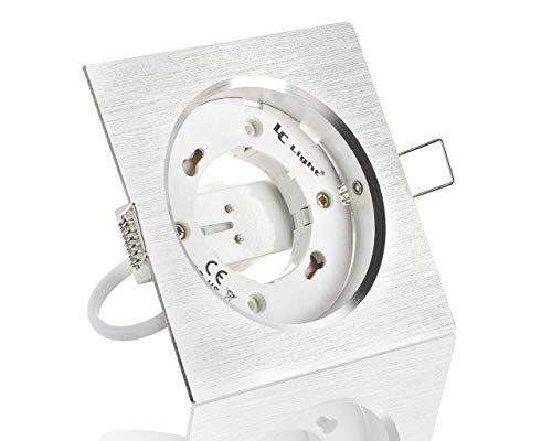 Aluminium Einbaurahmen GX53 eckig quadratisch superflach Einbaustrahler Farbe Alugebürstet GX53 Sockel 230V LED SMD Leuchtmittel geeignet Aluminium Einbaurahmen GX53 eckig quadratisch superflach Einbaustrahler Farbe Alugebürstet GX53 Sockel 230V LED SMD Leuchtmittel geeignet von LC-Light