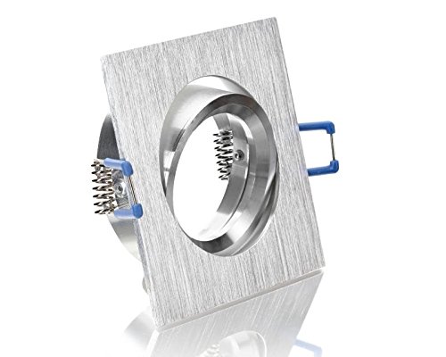 Einbaustrahler Eckig Bicolor ALU Einbauleuchten Unterbauleuchten Aluminium Schwenkbar geeignet für MR16, GU10 LEDs 230V Hochvolt Halogen Niedervolt Halogen IP20 von LC-Light