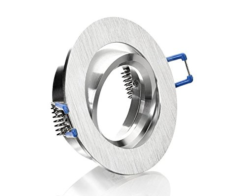 Einbaustrahler Rund Bicolor ALU Einbauleuchten Unterbauleuchten Aluminium Schwenkbar geeignet für MR16, GU10 LEDs 230V Hochvolt Halogen Niedervolt Halogen IP20 von LC-Light
