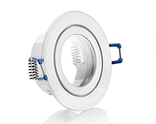 IP44 Aluminium Einbaustrahler - Weiß - rund - Badezimmer/Feuchtraum geeignet - Deckenstrahler Spot Einbauleuchte - für LED GU10 oder MR16 / GU5.3 von LC-Light