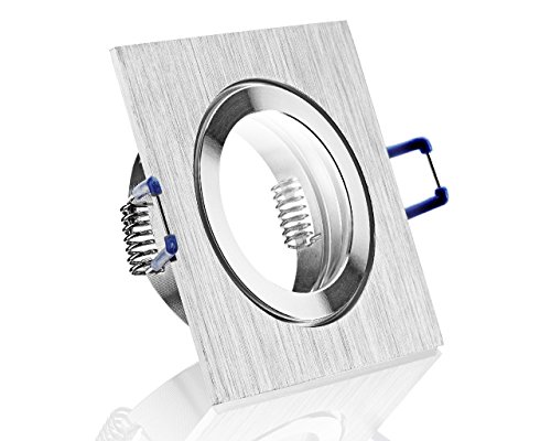 IP44 Einbaustrahler Alu- Feuchtraum Badezimmer Einbaurahmen Bicolor eckig Klickverschluß Spritzwassergeschützt für LEDs von LC-Light