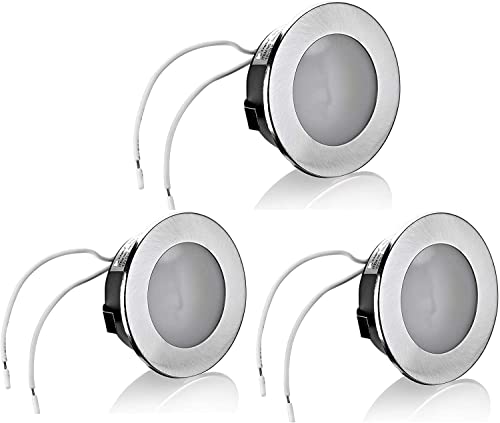 LC-Light 3er Set Möbelleuchte Unterbauleuchte Einbauleuchte Küchenleuchte Einbauspot flach geeignet für 12V G4 LED/Halogen Leuchtmittel von LC-Light