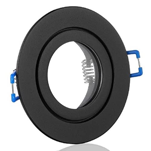 IP44 Aluminium Feuchtraum Badezimmer Einbaustrahler Einbauspot mit Klickverschluß, Gummidichtung Spritzwassergeschützt geeignet für MR16/GU10 LED/Halogen 12V GU5.3/230V GU10 (Schwarz Rund) IP44 Aluminium Feuchtraum Badezimmer Einbaustrahler Einbauspot mit Klickverschluß, Gummidichtung Spritzwassergeschützt geeignet für MR16/GU10 LED/Halogen 12V GU5.3/230V GU10 (Schwarz Rund) von LC-Light
