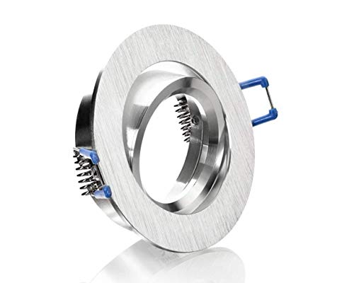LC-Light LED Einbaustrahler Einbauleuchte Einbauspot schwenkbar Gebürstet inklusive GU10 Fassung 230V (Rund Alu Bicolor II) von LC-Light
