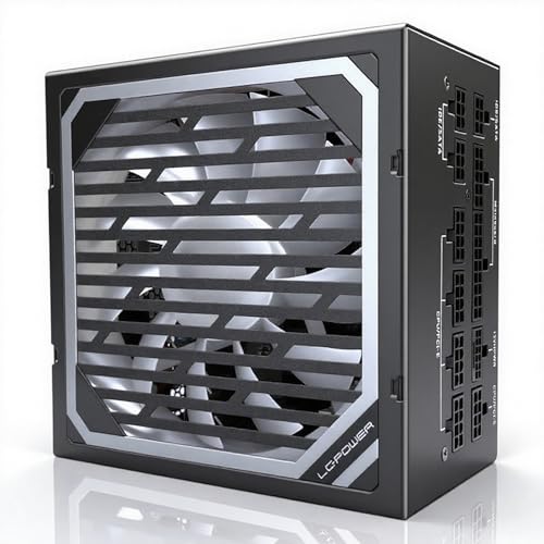 LC-POWER Netzeil PC 750W AXT 3.1 PCIE 5.1, Super Silent Modular PSU, 80 Plus Gold, 750 Watt Netzeil mit 135mm Lüfter, 5-fache Sicherheitsschutz, Schwarz für Gaming-PCs & Arbeitsstationen von LC-POWER
