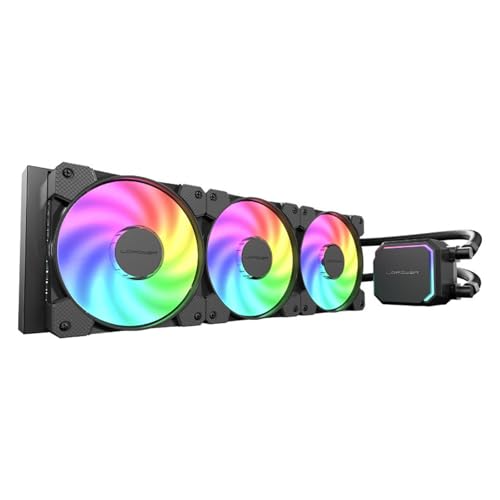 LC-Power LC-CC-360-B-ARGB - JetFlow Series - CPU Wasserkühlung PC - 360mm AIO - Für AMD AM4 & AM5, Intel LGA1851, LGA1700 & 1200/115X/2066, 3x 120mm CALMA ARGB Lüfter von LC-POWER